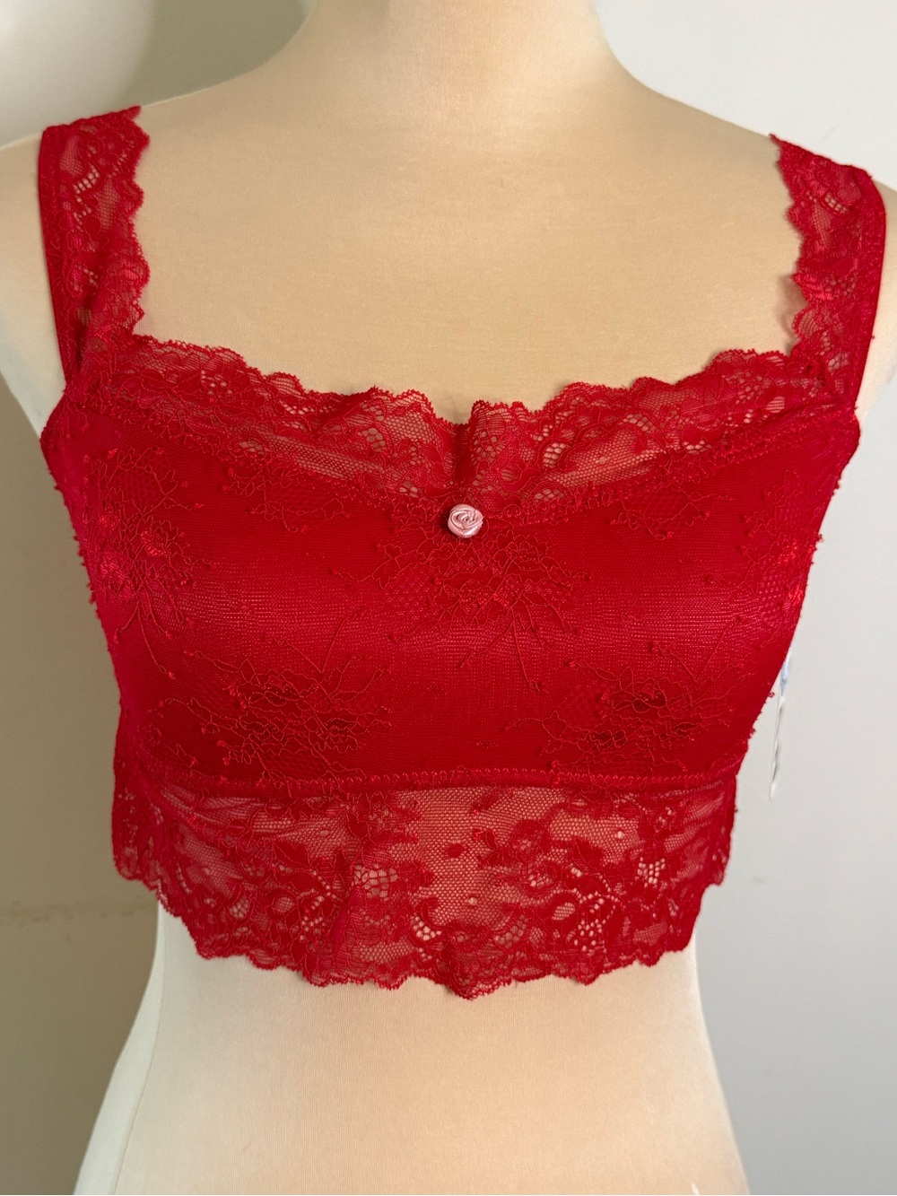 Urban sexy romantic red floral lace bralette floral rose intimates SZ M